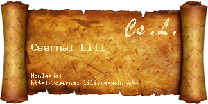 Csernai Lili névjegykártya