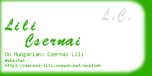 lili csernai business card